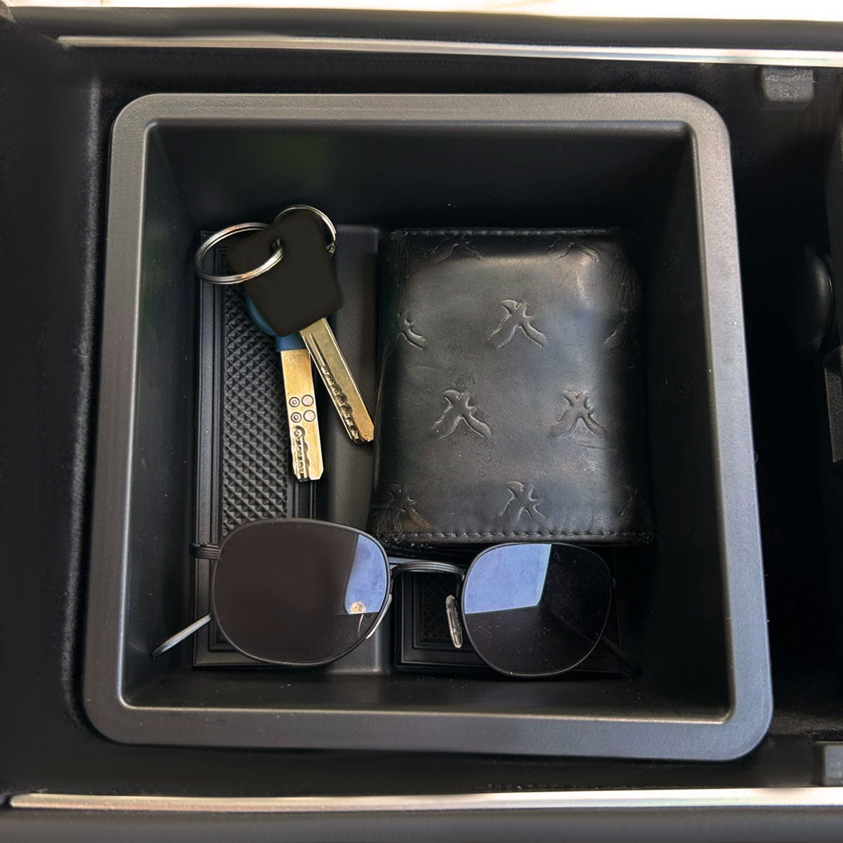 ארגונית 2 תאים לקונסולת משענת היד