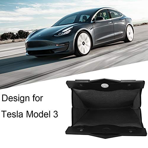 פח אשפה תלוי דמוי עור לטסלה 3 עם תאורת LED פנימית